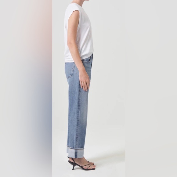 Agolde Fran Jean Low Slung Easy Straight Jeans in FORCE - Picture 2 of 6